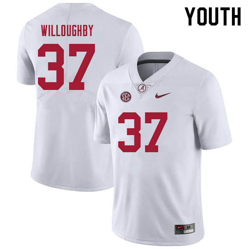 Alabama Crimson Tide Youth Sam Willoughby #37 White NCAA Nike Authentic Stitched 2021 College Football Jersey NH16I71JP
